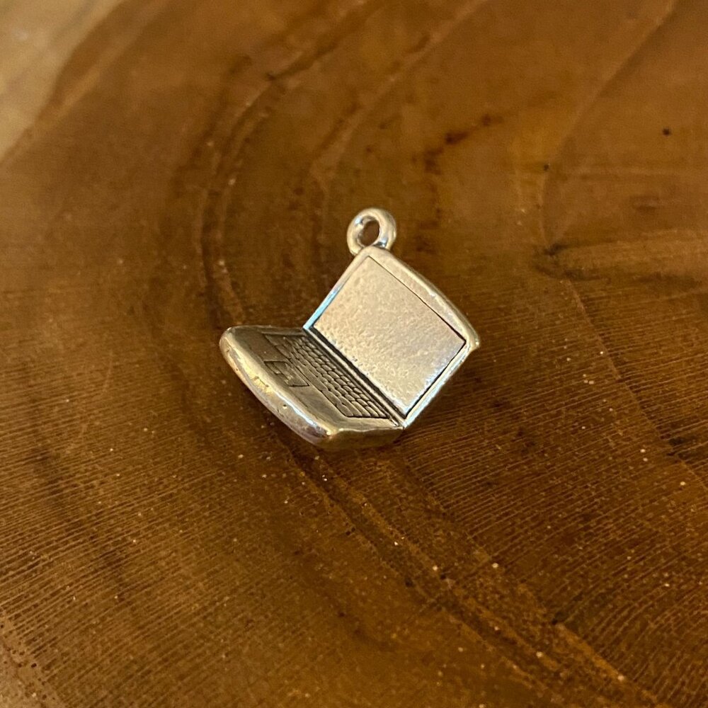 Retired James Avery Laptop Computer Charm, Sterli… - image 1